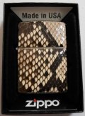 ★渋い！ダイヤモンド・パイソン！両面 ニシキヘビ革 Python レザー ZIPPO！新品