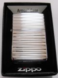 ☆豪華アーマー！Armor High Polish Chrome 両面横ラインデザイン ２０１４年 鏡面 ZIPPO！新品