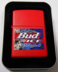 ☆バドワイザー！１９９９年８月 Budweiser Bud ICE！RED USA ZIPPO！未使用品