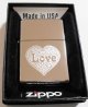 Love & Heart！お洒落な・・彫刻デザイン ２０１０年 USA ZIPPO！新品