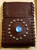 ☆インディアン・モトサイクル！２０００年製 総革巻き ブラウンレザー ZIPPO！未使用品