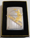 ★お洒落で繊細なデザイン！GOLDフラワー ２００２年 ZIPPO！新品