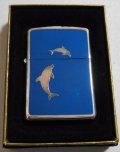 ☆イルカ！ＤＯＬＰＨＩＮ　両面ブルー　銀加工 ２００２年 ＺＩＰＰＯ！新品