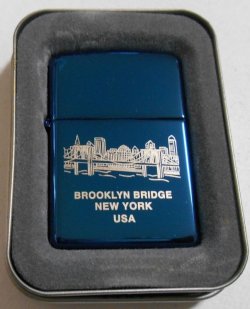 画像1: ★BROOKLYN BRIDGE NY！サファイアブルー ２００４年 ZIPPO！新品 