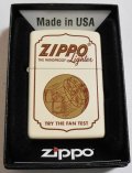 ☆TRY THE FAN TEST！オールドデザイン ２０１６年 クリーム ZIPPO！新品