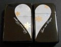 ２個セット！ラブラブ ペア・ジッポー！BLACK & SILVER ハート ZIPPO！新品