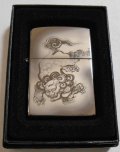 ☆荒獅子！渋い・・和柄！レーザー彫刻 ２００８年 BLACK ZIPPO！新品