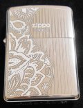 ☆限定！唐草＆エンジンターン 両面レーザー彫刻 銀加工 ２００３年 ZIPPO！新品B