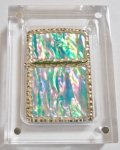 ☆豪華！天然貝 両面SHELL ★三面手彫り 五面デザイン！グリーン系  ２００６年 ZIPPO！新品B