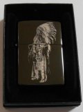 ☆ネイティブ・アメリカン！インディアンさん ブラックチタン ２００３年３月 ZIPPO！新品