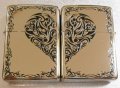 ２個セット！ラブラブ ペア・ジッポー！銀加工 両面 HEART レギュラー ZIPPO！新品