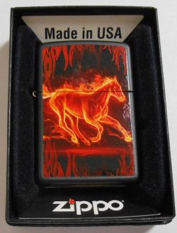 画像1: ★馬 Horse！精悍な・・炎の駿馬！２０１２年 USA BLACK  ZIPPO！新品