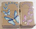 ☆２個セット！ラブラブ ペア・ジッポー！スワロフスキー 蝶 バタフライ ZIPPO！新品