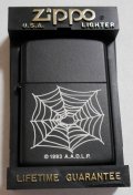 ★A.A.D.L.P. Design Rare Collectible  蜘蛛の巣 １９９４年11月（K）全面ブラック USA ZIPPO！未使用品