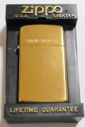 ★１９９７年６月製 スリム 真鍮無垢！High Polish Solid Brass Slim Zippo！未使用品