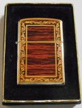 ☆１９９６年６月製 お洒落な・・木目調プレート 銀加工 ZIPPO！未使用品