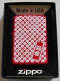 ♡純愛！スワロフスキー付！両面和風デザイン 全六面レッド  ２０１４年 ZIPPO！新品