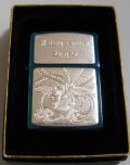 ☆鳳凰！和柄縁起物 １９９６年１２月製 純銀プレート＆ブルーチタン ZIPPO！未使用品B