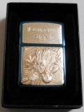☆龍！和柄縁起物 １９９８年９月製 純銀プレート＆ブルーチタン ZIPPO！未使用品