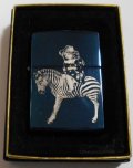 ☆しま馬に乗る・・美少女！ブルーチタン ２００１年４月 ZIPPO！未使用品