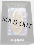 ☆マリア様！豪華 天然貝アバロン！ゴールドの聖母マリア様 Goddess of Mercy Black Zippo 新品