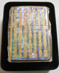 ☆豪華！般若心経！両面天然貝あわび＆見事な５面加工！輝くゴールド文字 ZIPPO！新品