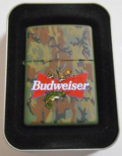 画像1: ☆バドワイザー！Budweiser Beer  カモフラージュ ブラックバス １９９９年 ZIPPO！新品