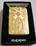 ☆Maria 聖母マリアさま！輝く・・GOLD METAL PLATE 繊細な彫刻 ２０２０年 ZIPPO！新品