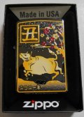 ☆豪華 令和三年 丑！２０２１年 干支 丑 ブラックチタン 限定生産 ＺＩＰＰＯ！新品