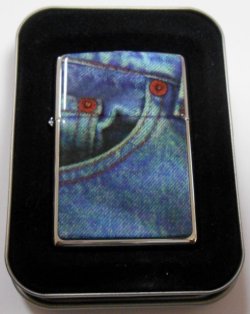 画像1: ☆お洒落な ジーンズ柄！DENIM WATCH POCKET １９９７年８月 USA ZIPPO！新品