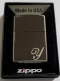 ☆イニシャル・・Y　人気の・・ブラックイニシャル！銀加工 ２０１８年 ZIPPO！新品