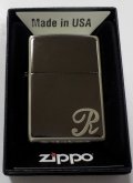 ☆イニシャル・・R　人気の・・ブラックイニシャル！銀加工 ２０１８年 ZIPPO！新品