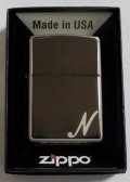 ☆イニシャル・・N　人気の・・ブラックイニシャル！銀加工 ２０１８年 ZIPPO！新品