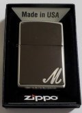 ☆イニシャル・・M　人気の・・ブラックイニシャル！銀加工 ２０１８年 ZIPPO！新品