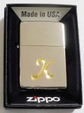☆イニシャル・・K　深彫り V刃彫刻 シルバー銀加工鏡面 ２０２０年 ZIPPO！新品
