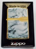 ☆豪華！WHITE MARBLE ＆ ZIPPO LOGO！高級感あふれる・・GOLD ZIPPO！新品