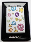 ☆色鮮やかな・・スカル ＆ ☆スター！可愛い ＳＫＵＬＬ 両面デザイン ホワイト ２０１１年 ZIPPO！新品
