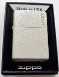 ☆梨地風ホワイト・・ZIPPOロゴデザイン Mercury Glass Matte Zippo！新品