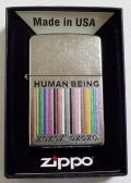 ☆Human Being 色鮮やかな・・バーコード風 Street  Chrome Zippo！新品