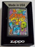☆Street Art！色鮮やかな ストリートアート！渋い艶消し Black Matte Zippo！新品