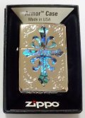 ☆豪華アーマー！SHELL 天然貝貼り ★クロスデザイン 両面加工 ２０２１年 ARMOR ZIPPO！新品B