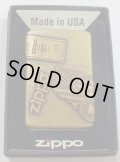 ☆VINTAGE感あふれる・・オイル缶 ＆ 星条旗 ＆ Zippoロゴ オールドメタル 真鍮古美 ZIPPO！新品