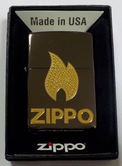 画像1: ☆輝く・・ZIPPOロゴマーク！玉飾り風エンボス BLACK ＆ GOLD ２０２２年 ZIPPO！新品