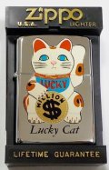 ☆開運！ラッキーキャット  Lucky Cat 縁起物 ＄ドル招き猫 １９９３年３月 ＃２５０ ZIPPO！新品