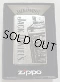 ☆Jack Daniel's！人気のウィスキー ジャック・ダニエルズ！OLD NO.7 ボトル柄  Street Chrome Zippo！新品