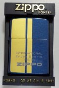 ☆１９８９年８月 製 色鮮やかな・・全面ブルー＆ゴールド！お洒落な・・デザイン ZIPPO！新品