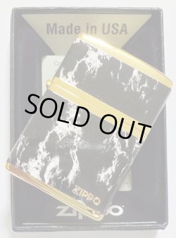画像1: ☆豪華！BLACK MARBLE！4面連続加工 ZIPPO LOGO！高級感あふれる・・GOLD ZIPPO！新品