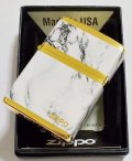 ☆豪華！WHITE MARBLE！4面連続加工 ZIPPO LOGO！高級感あふれる・・GOLD ZIPPO！新品