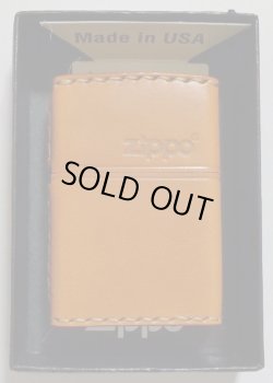 画像1: ★本牛革 職人手縫い！お洒落な・・キャメルカラーレザー！ZIPPOロゴ 革巻き ＺＩＰＰＯ！ 新品