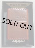 ★本牛革 職人手縫い！渋い・・ ダメージレッドレザー！ZIPPOロゴ 革巻き ＺＩＰＰＯ！ 新品